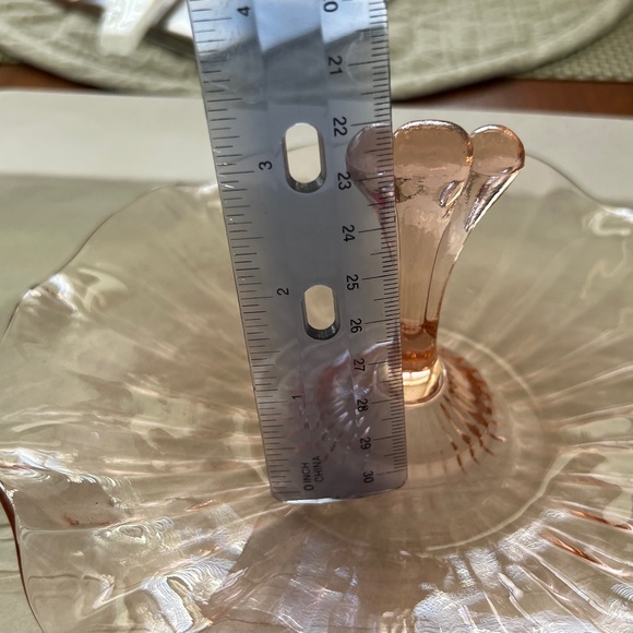 Pink Depression Glass Bon Bon  or Petits Fours Serving Dish - Picture 4 of 6